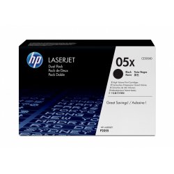 HP compatible 05X - 2er-Pack - Hohe Ergiebigkeit - Schwarz - Original - LaserJet - Tonerpatrone (CE505XD)