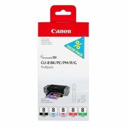 Canon Multipack de 5 cartouches d'encre CLI-8 BK/PC/PM/R/G