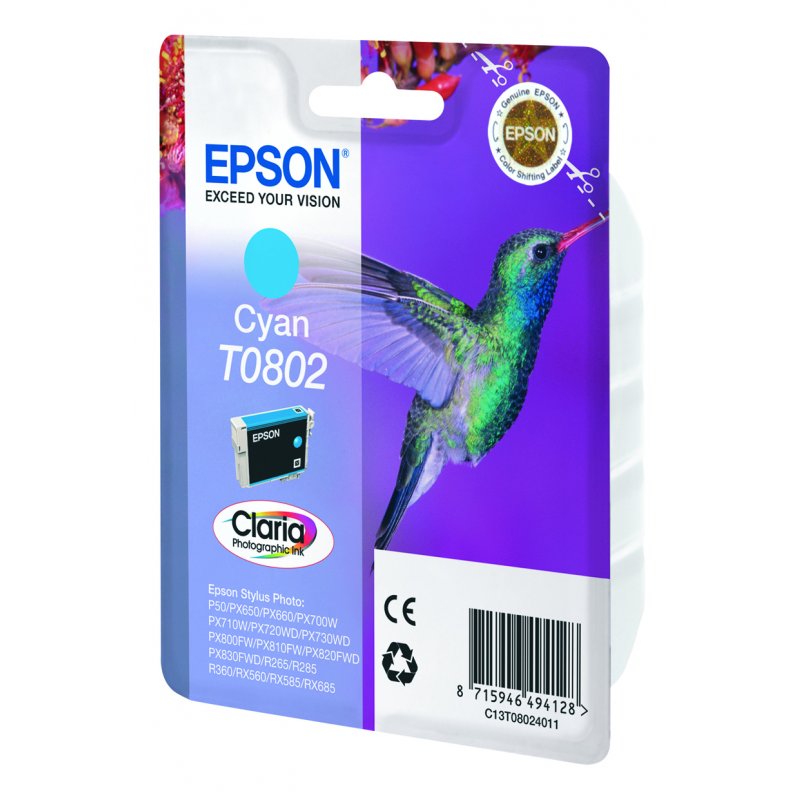 Epson compatible T0802 - Cyan - Original - Tintenpatrone