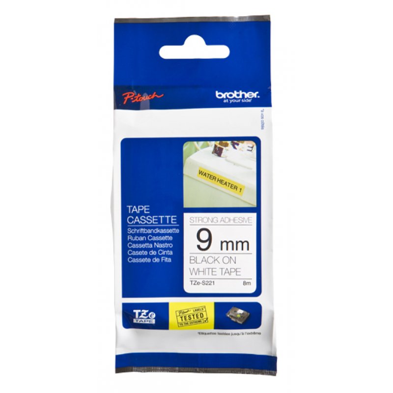 Brother compatible TZeS221 - laminiertes Band - 1 Rolle(n) - Rolle (0,9 cm x 8 m)