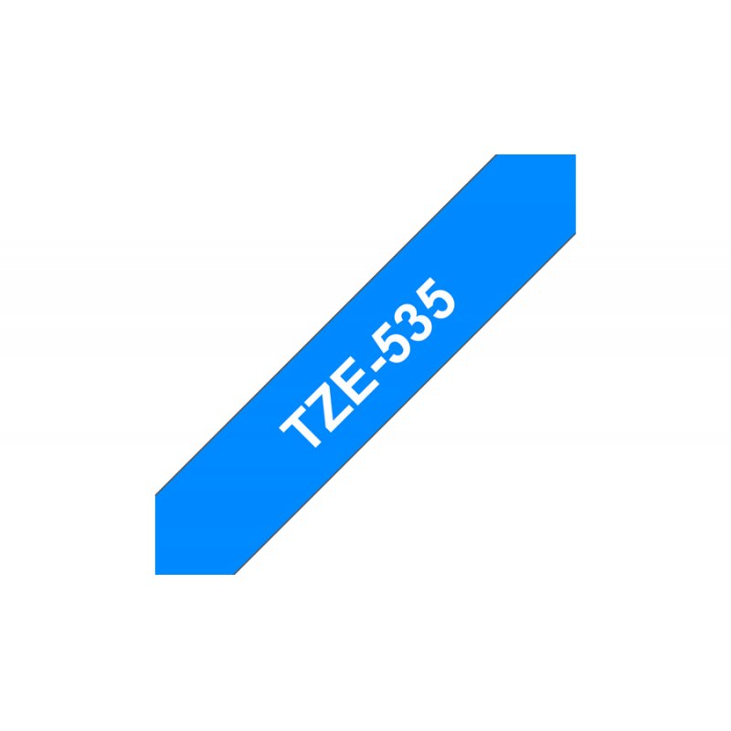 TZE-535 LAMINATED TAPE 12MM 8M BLANC/BLEU BRILLANT