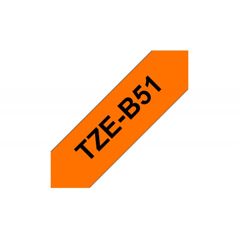 Brother TZe-B51 ruban d'étiquette Noir sur fond orange fluorescent