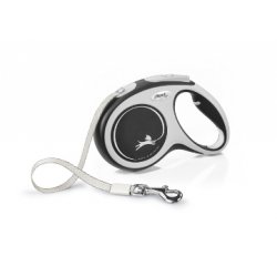 Flexi New Comfort M Tape 5 m Black Dog Retractable lead