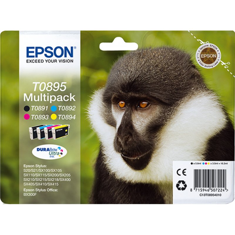 EPSON Encre T0895 pour EPSON Stylus SX200, multipack