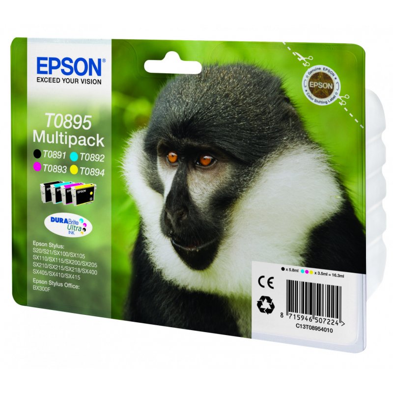 EPSON Encre T0895 pour EPSON Stylus SX200, multipack