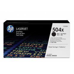 HP 504X pack de 2 toners LaserJet noir grande capacité authentiques