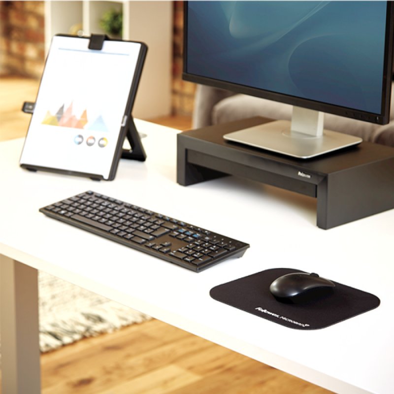 Fellowes compatible Tapis de souris Microban, en néoprène, noir