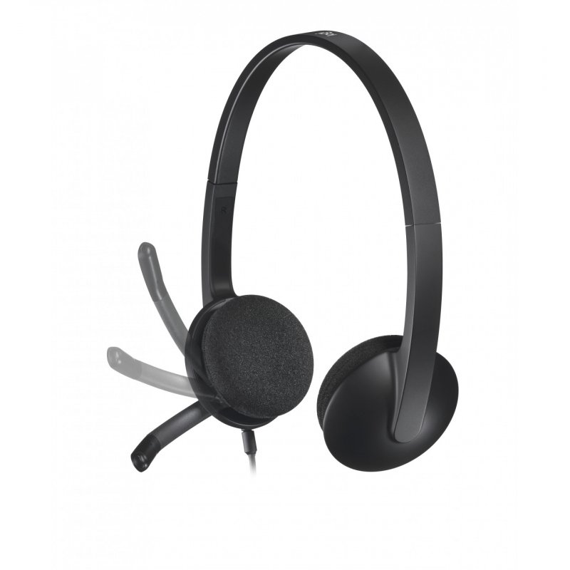 Logitech USB-Headset, mit Mikrofon, noir