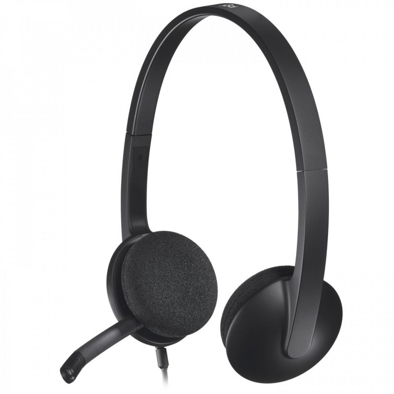 Logitech USB-Headset, mit Mikrofon, noir