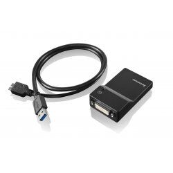 Lenovo USB 3.0 - DVI/VGA USB graphics adapter 2048 x 1152 pixels Black