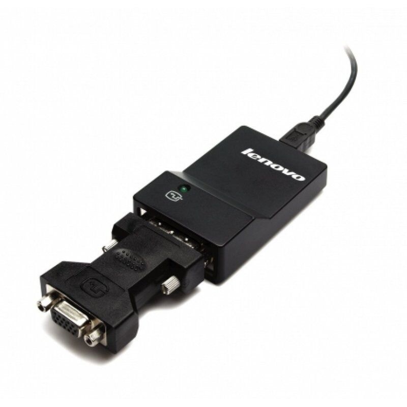 Lenovo USB 3.0 - DVI/VGA adaptateur graphique USB 2048 x 1152 pixels Noir