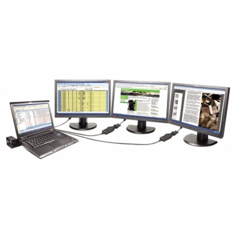 Lenovo USB 3.0 - DVI/VGA USB graphics adapter 2048 x 1152 pixels Black