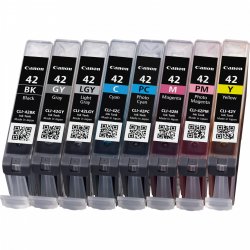 Canon CLI-42 BK/GY/LG/C/M/Y/PC/PM Multipack - 8er-Pack - Dye-Based Black, Dye-Based Cyan, Dye-Based Magenta, Dye-Based 
