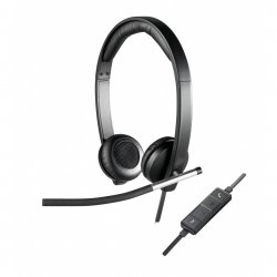 Logitech H650e Casque Filaire, Oreillettes Stéréo avec Micro Noir