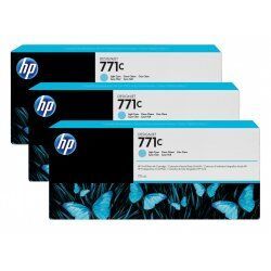 INK CARTRIDGE NO 771C 3-PACK LIGHT CYAN DESIGNJET 775-ML