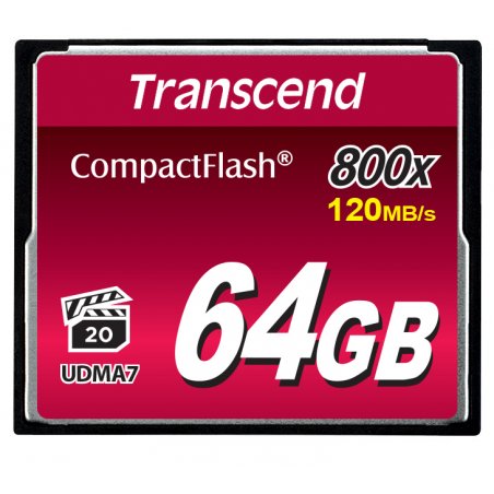 TRANSCEND Carte mem.flash 64Go 800x