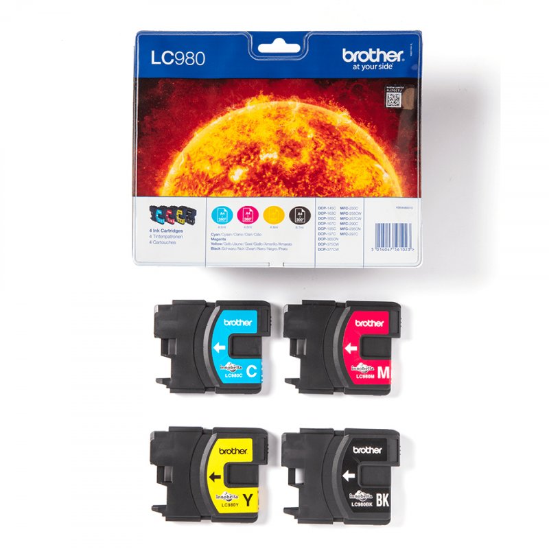 Brother LC980VALBP ink cartridge 4 pc(s) Original Black, Cyan, Magenta, Yellow
