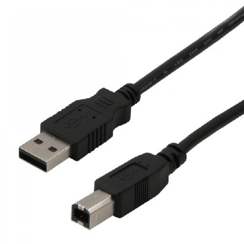 USB 2.0 CABLE A / B PLUG - 5M BLACK