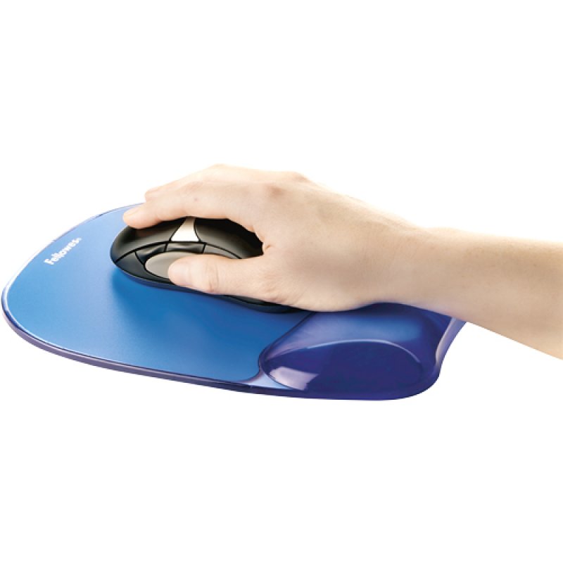 FELLOWES CRYSTAL BLUE MOUSEPAD w/ WRIST