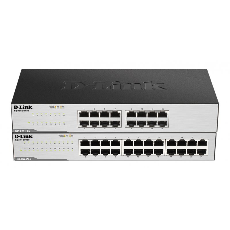 D-Link GO-SW-24G Unmanaged L2 Gigabit Ethernet (10/100/1000) 1U Black