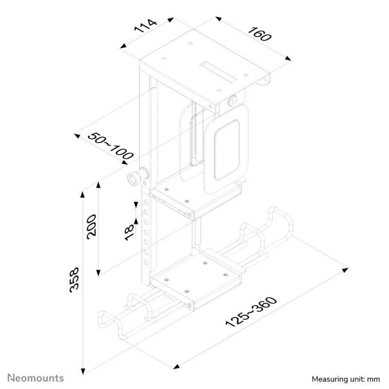 NEWSTAR compatible CPU Holder height PC: 20-36 cm