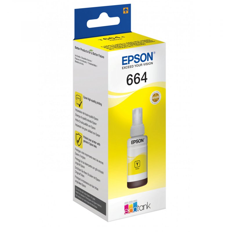 EPSON Encre T6644 pour EPSON EcoTank, flacon, jaune