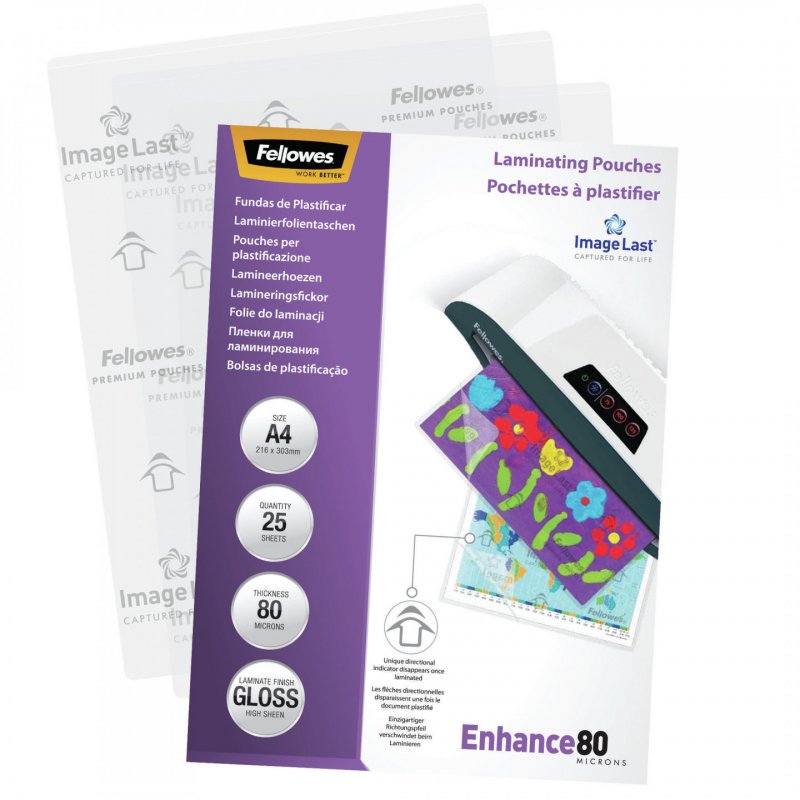 FELLOWES IL POCHETTES A4 80 MICRONS X 25