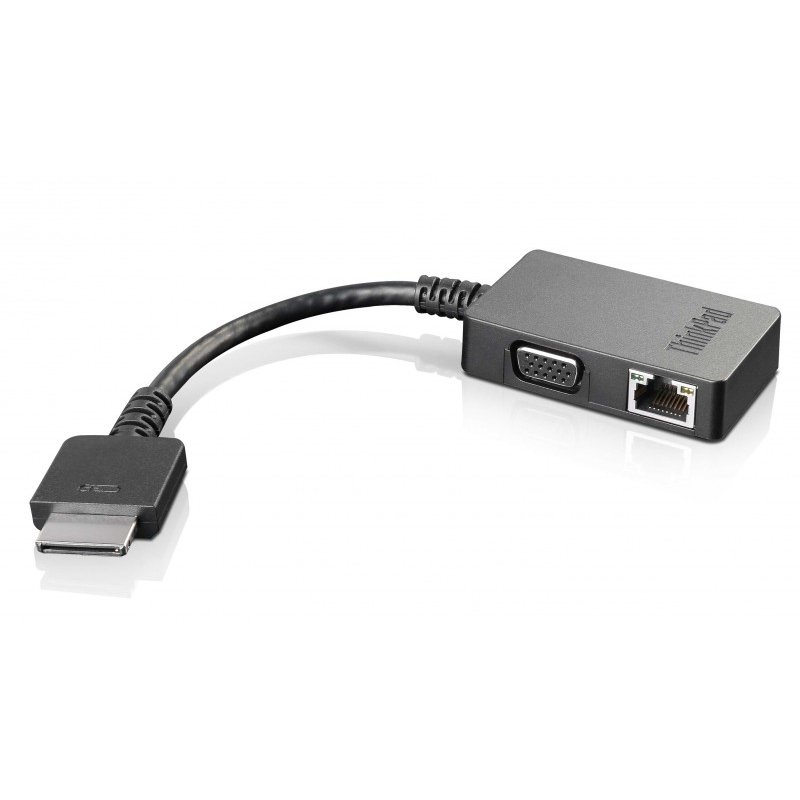Lenovo 4X90J31060 changeur de genre de câble OneLink+ VGA/RJ45 Noir