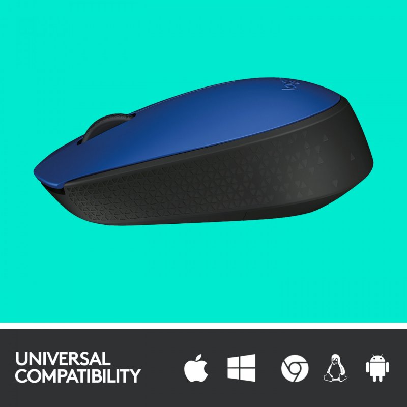 Logitech M171 - Maus - 2.4 GHz - Schwarz, Blau