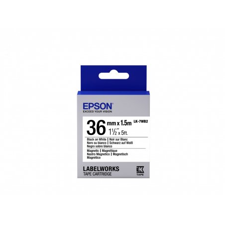EPSON Ruban LK-7WB2 Magnétique Noir/Blan