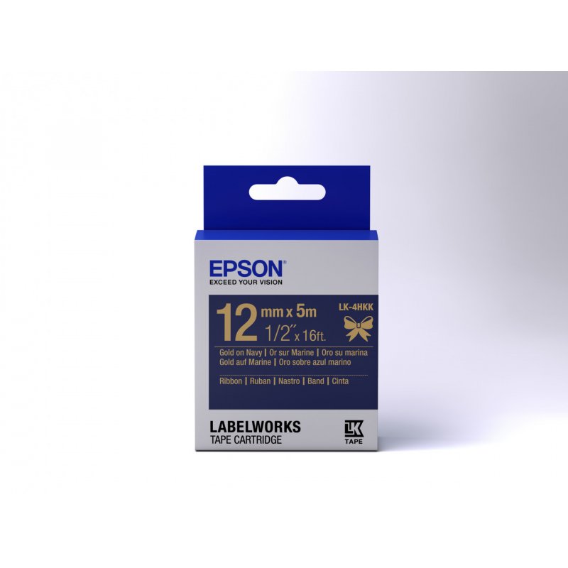 Epson Ruban satin pour étiqueteuse LK-4HKK Or/Marine 12 mm (5 m)