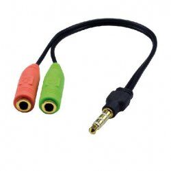 MCL CG-705 audio cable 0.09 m 3.5mm 2 x 3.5mm Black