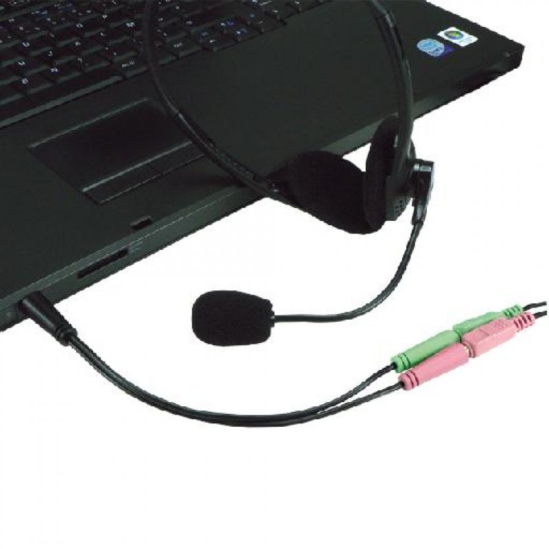 JACK 3.5MM ADAPTER FOR HEADSET AND MICROPHONE - 20CM