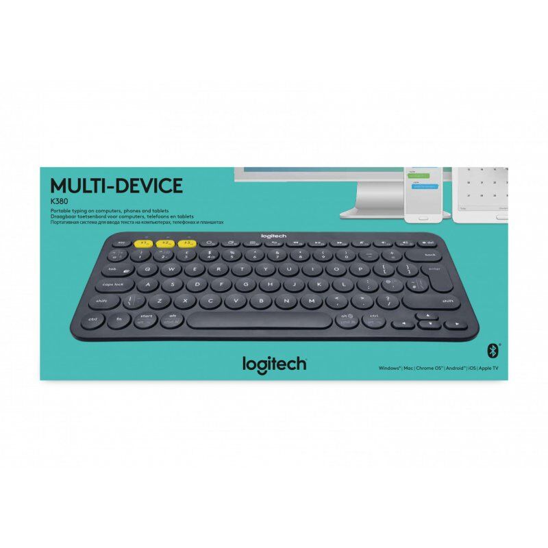 Logitech K380 Clavier sans Fil Multi-Dispositifs AZERTY Noir
