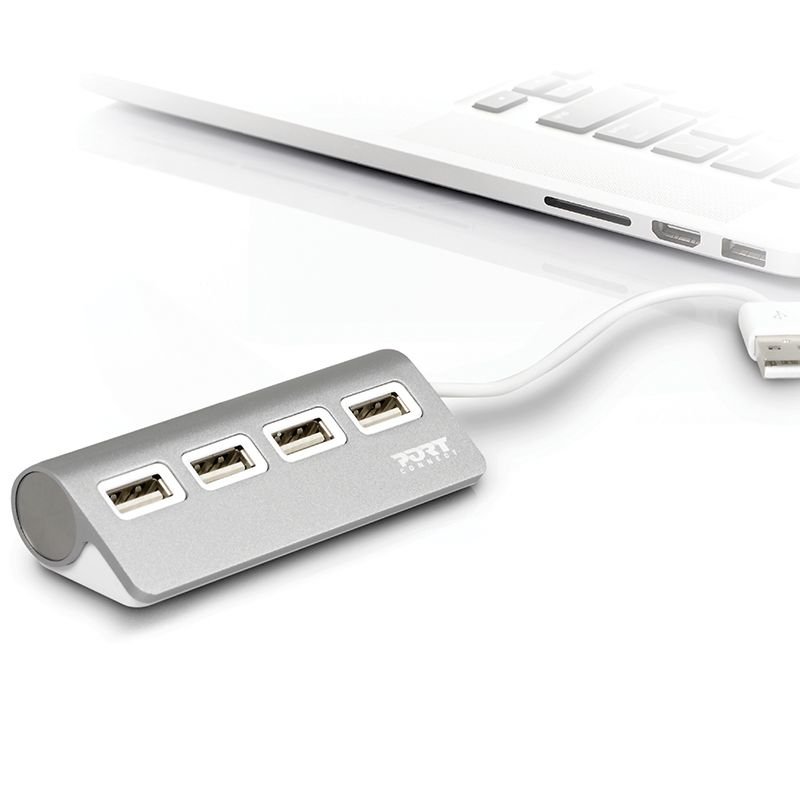 USB HUB 4 PORTS 2.0 Gris