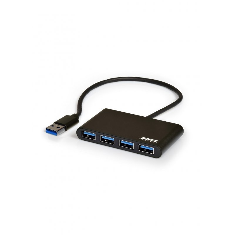 Port Designs 900121 hub & concentrateur USB 3.2 Gen 1 (3.1 Gen 1) Type-A 5000 Mbit/s Noir