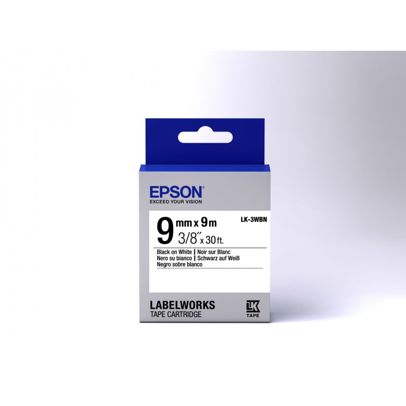 Epson Label Cartridge Standard LK-3WBN Standard Black/White 9mm (9m)