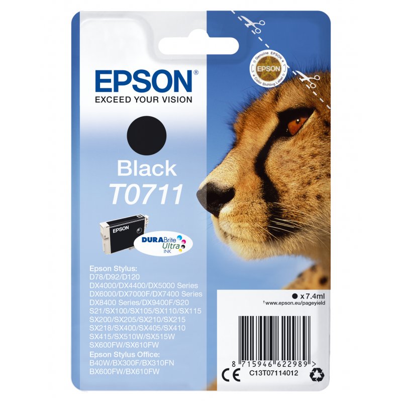 Epson compatible T0711 - Schwarz - Original - Tintenpatrone
