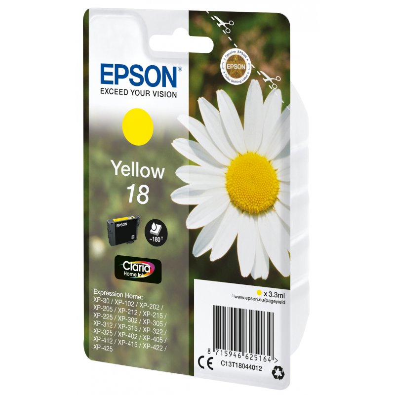 EPSON Encre T1804 pour EPSON Expression Home XP, jaune