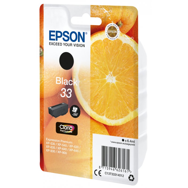 Epson Oranges Singlepack Black 33 Claria Premium Ink