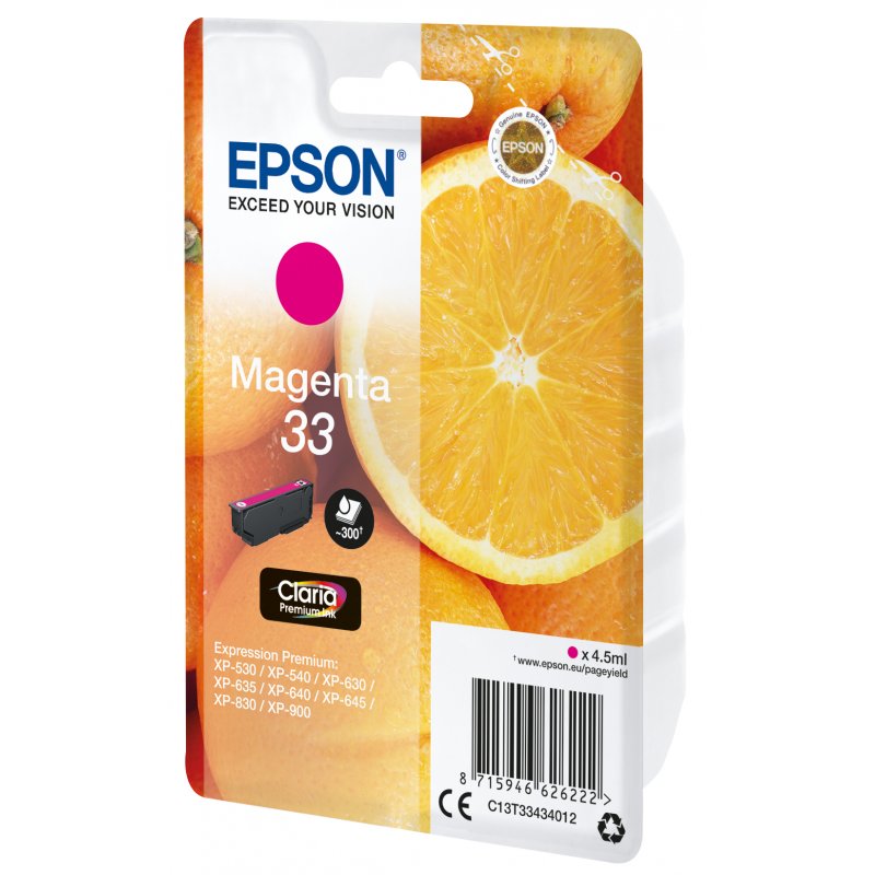 Epson Oranges Singlepack Magenta 33 Claria Premium Ink