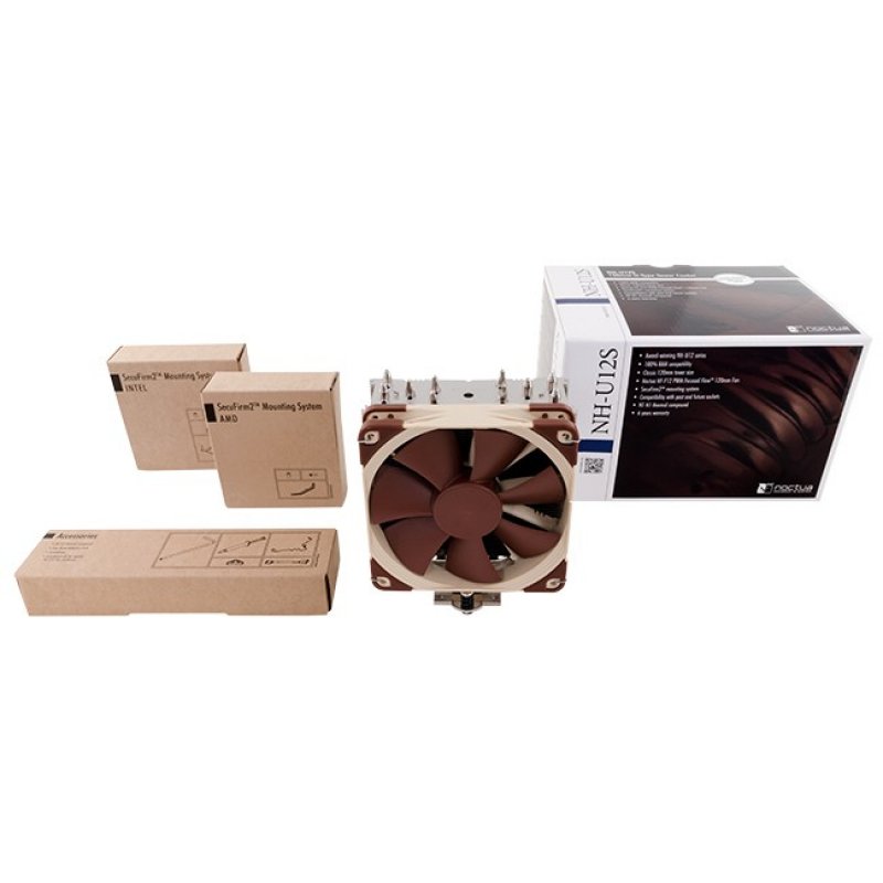 Noctua NH-U12S computer cooling system Processor Cooler 12 cm Brown, Stainless steel