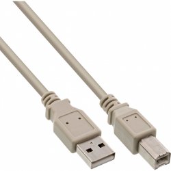 InLine USB 2.0 Cable Type A male / B male grey 1.8m