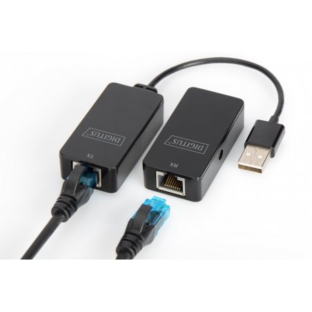 DIGITUS Kit extenseur USB 2.0, adapté pour PoE, noir