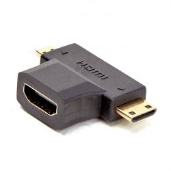 Adaptateur D2 Diffusion compatible Micro HDMI mâle (Type D) et Mini HDMI mâle (Type C) vers HDMI femelle (Type A) (Noi