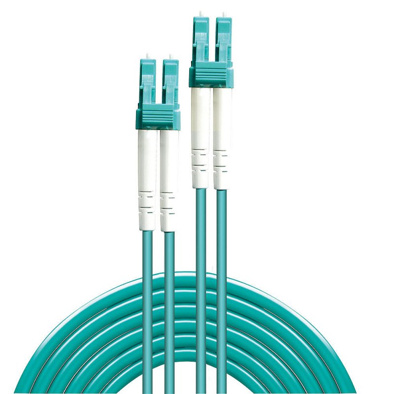 Lindy 46375 câble de fibre optique 15 m LC OM3 Turquoise