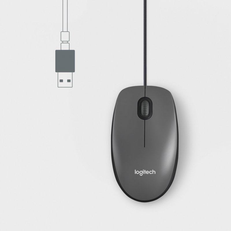 Logitech M100 - Maus - USB - Schwarz