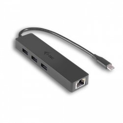 i-Tec USB C Slim 3-port HUB with Gigabit Ethernet adapter - Hub - 3 Anschlüsse
