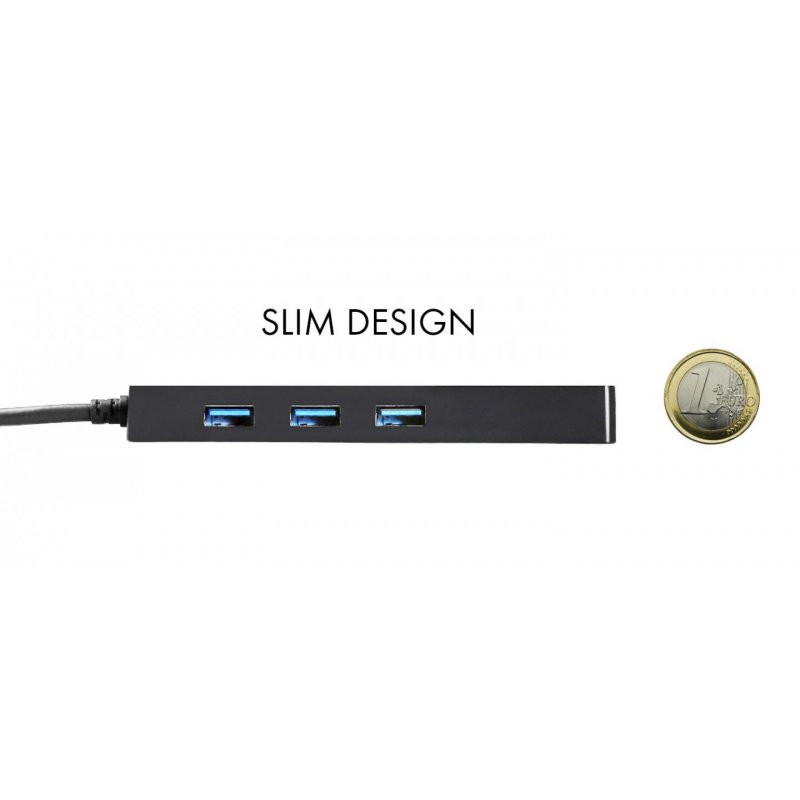 USB-C Slim Passive Hub 3 Ports + Ethernet