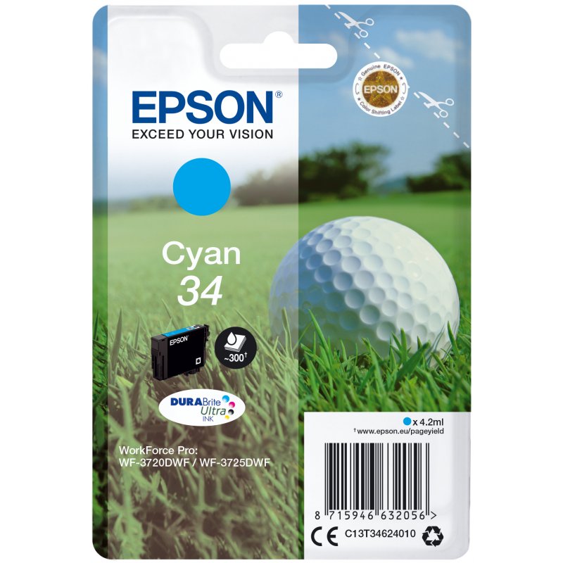 Golf ball Singlepack Cyan 34 DURABrite Ultra Ink